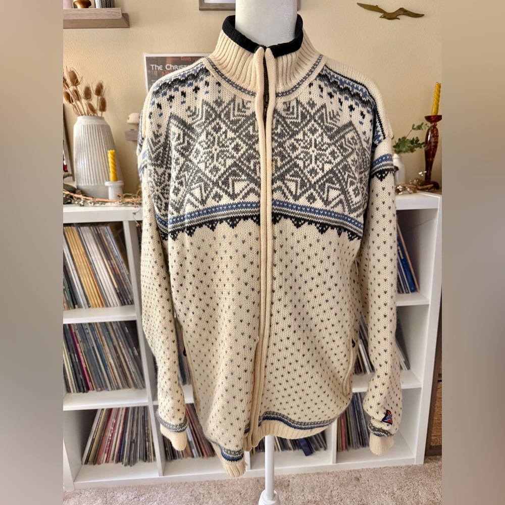 Vintage Norsk Wear Men’s Size Large Wool Zip-Up Made in Norway